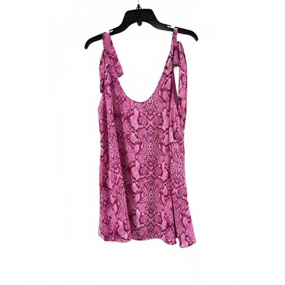 Dresses & Skirts - Buddy Love Pink Snake Print Short Mini Sleeveless Tie Strap Dress- Size Medium